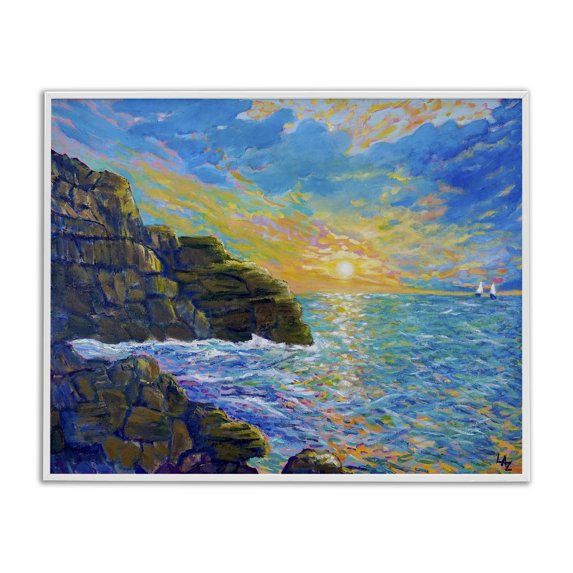 Stupell Industries Coastal Reflections Of The Sea White Framed Giclee Art, 14 x 11, by Lee Ann Zirbes