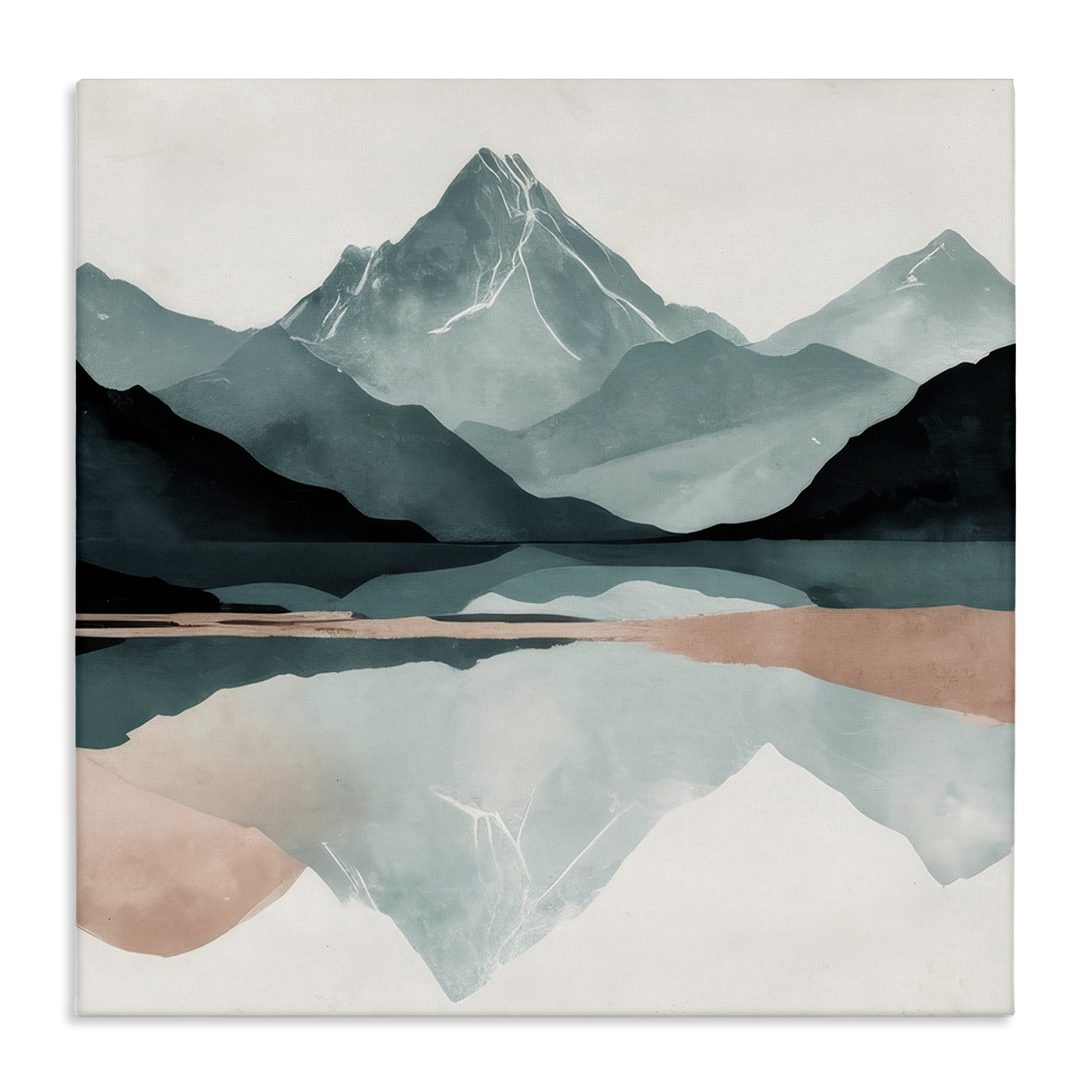 Stupell Industries Reflections of High Peaks Landscape & Nature Painting Wrapped Canvas Art Print Wall Art, 24 x 24
