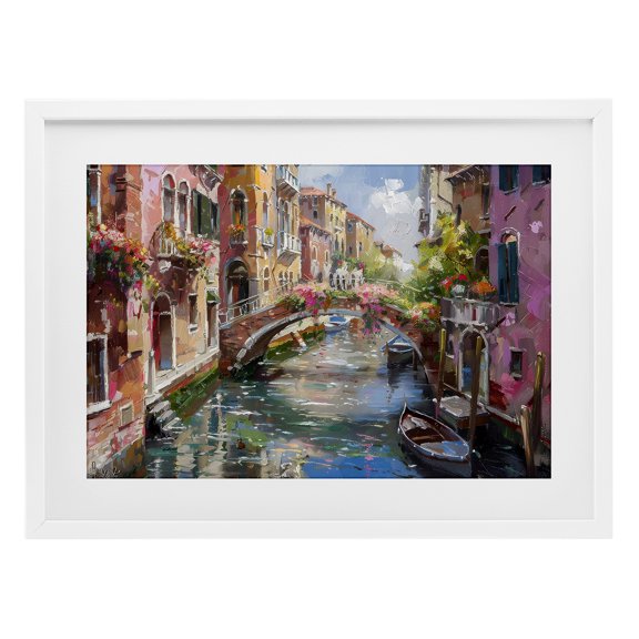 Stupell Industries Reflections of Venice White Framed Print Under Glass design by LSR Creative Studio, 17 x 23