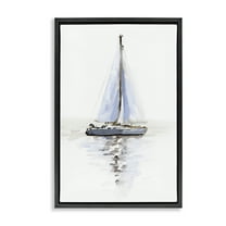 Stupell Industries Reflective Beach Sails Transportation Painting Black Floater Framed Canvas Art Print Wall Art, 17 x 25