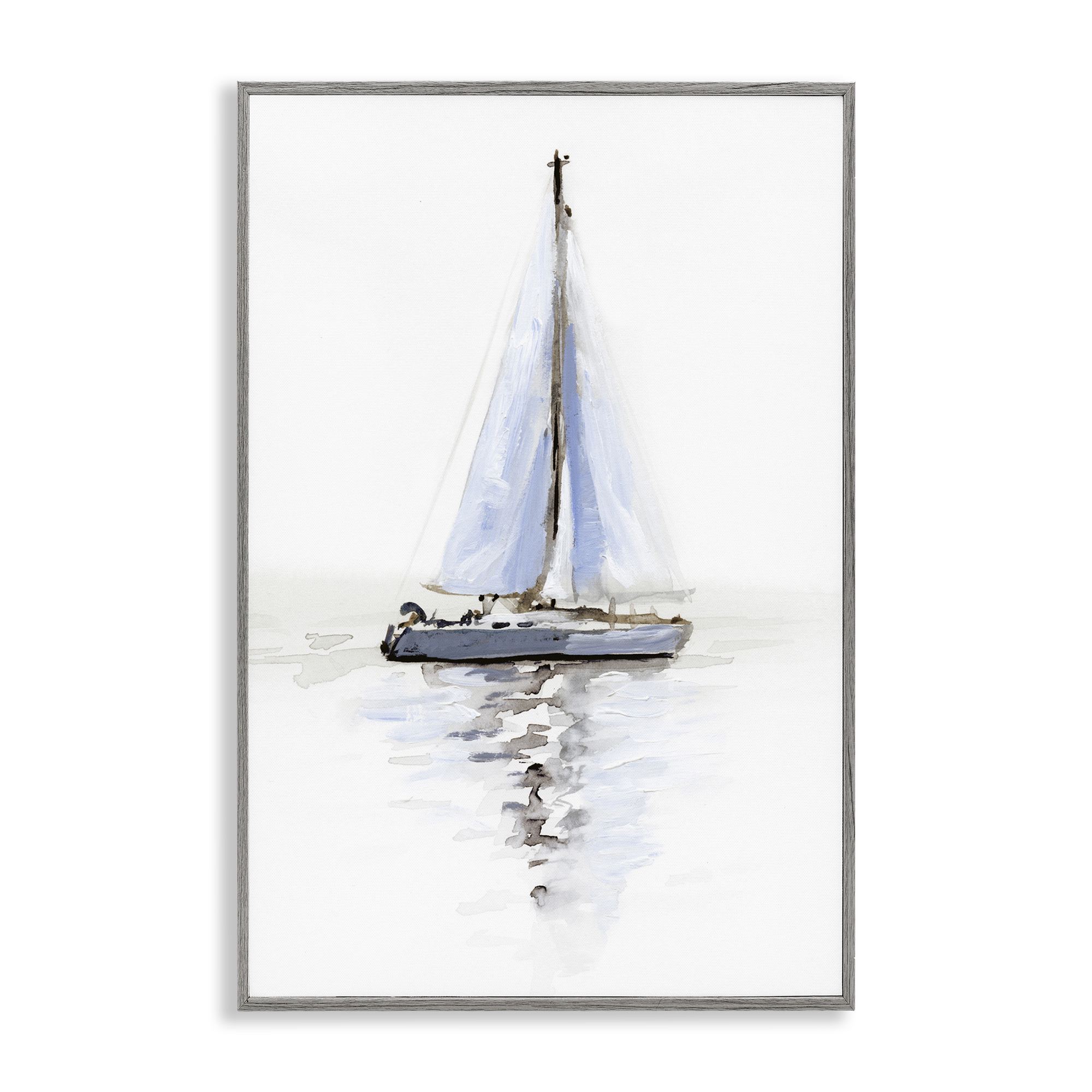 Stupell Industries Reflective Beach Sails Transportation Painting Gray Framed Art Print Wall Art, 16 x 24