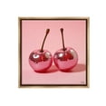 thumbnail image 1 of Stupell Industries Reflective Cherries on Pink Food & Beverage Painting Brown Floater Framed Canvas Art Print Wall Art, 18 x 18, 1 of 10
