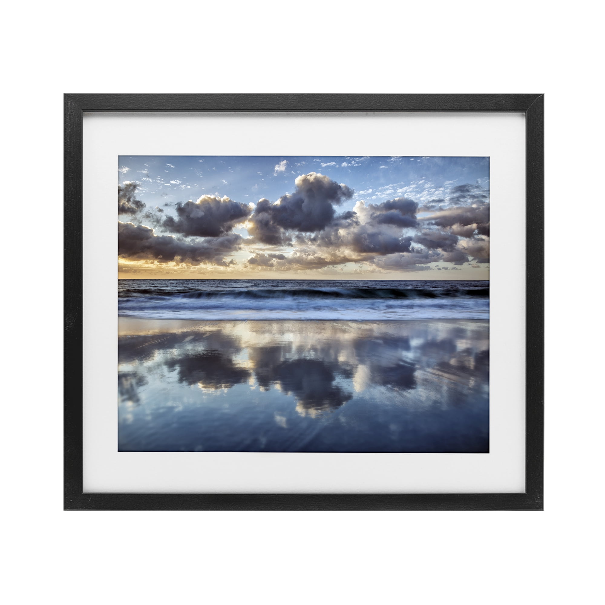 Stupell Industries Reflective Clouds Seascape Black Framed Print Under Glass, design by Superstock Partners LLC