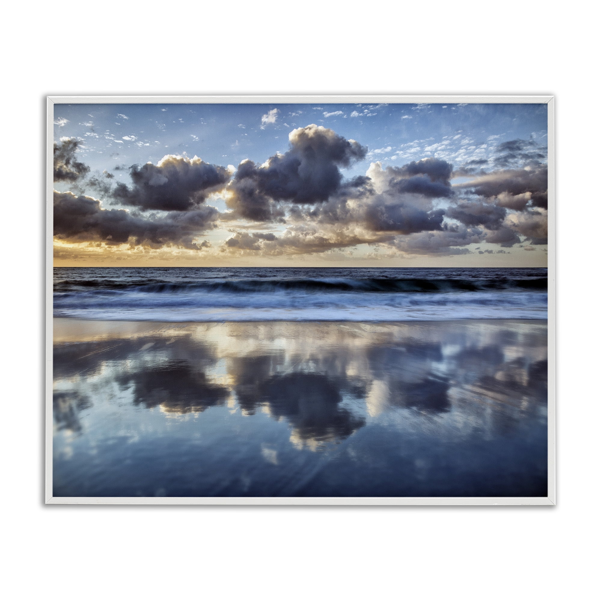 Stupell Industries Reflective Clouds Seascape White Framed Giclee Art, design by Superstock Partners LLC