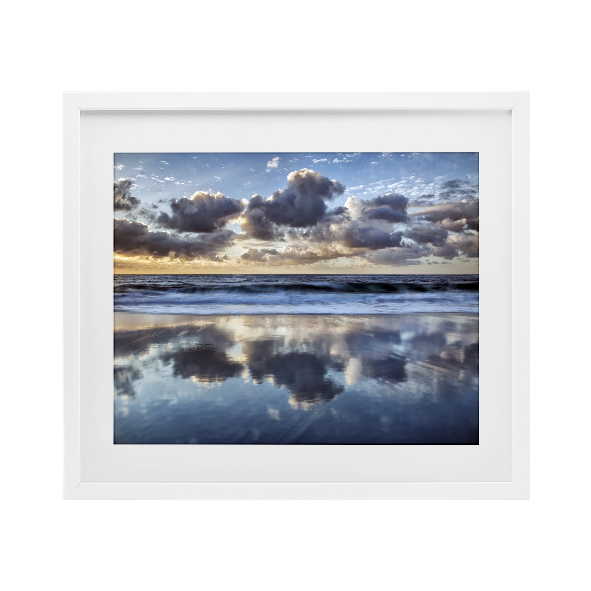 Stupell Industries Reflective Clouds Seascape White Framed Print Under Glass, design by Superstock Partners LLC
