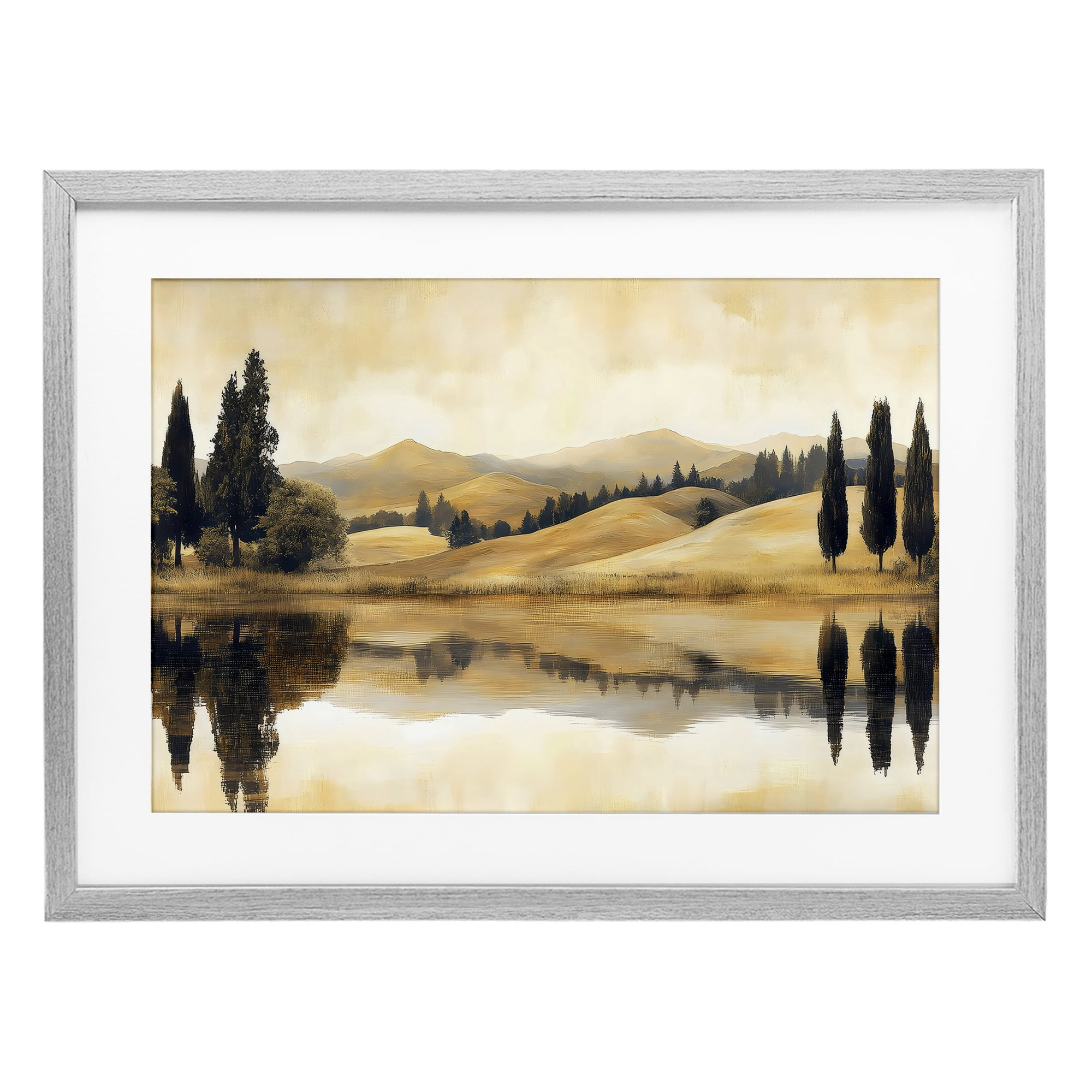 Stupell Industries Reflective Fields View Gray Framed Print Under Glass design by LSR Creative Studio, 17 x 23