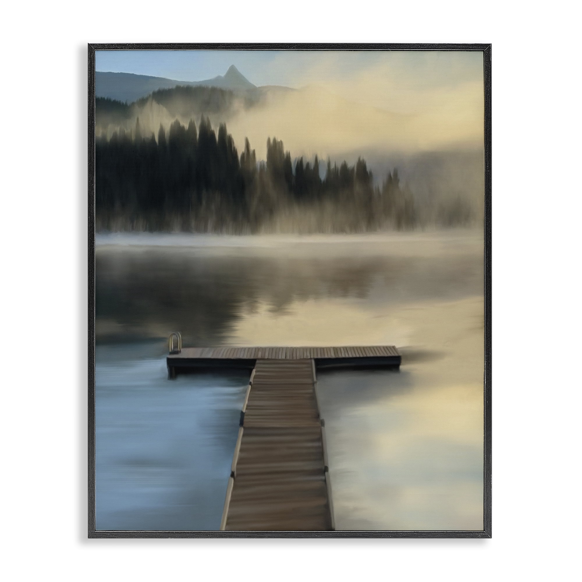 Stupell Industries Reflective Lake At Dusk Black Framed Giclee Art, design by Renel Peters