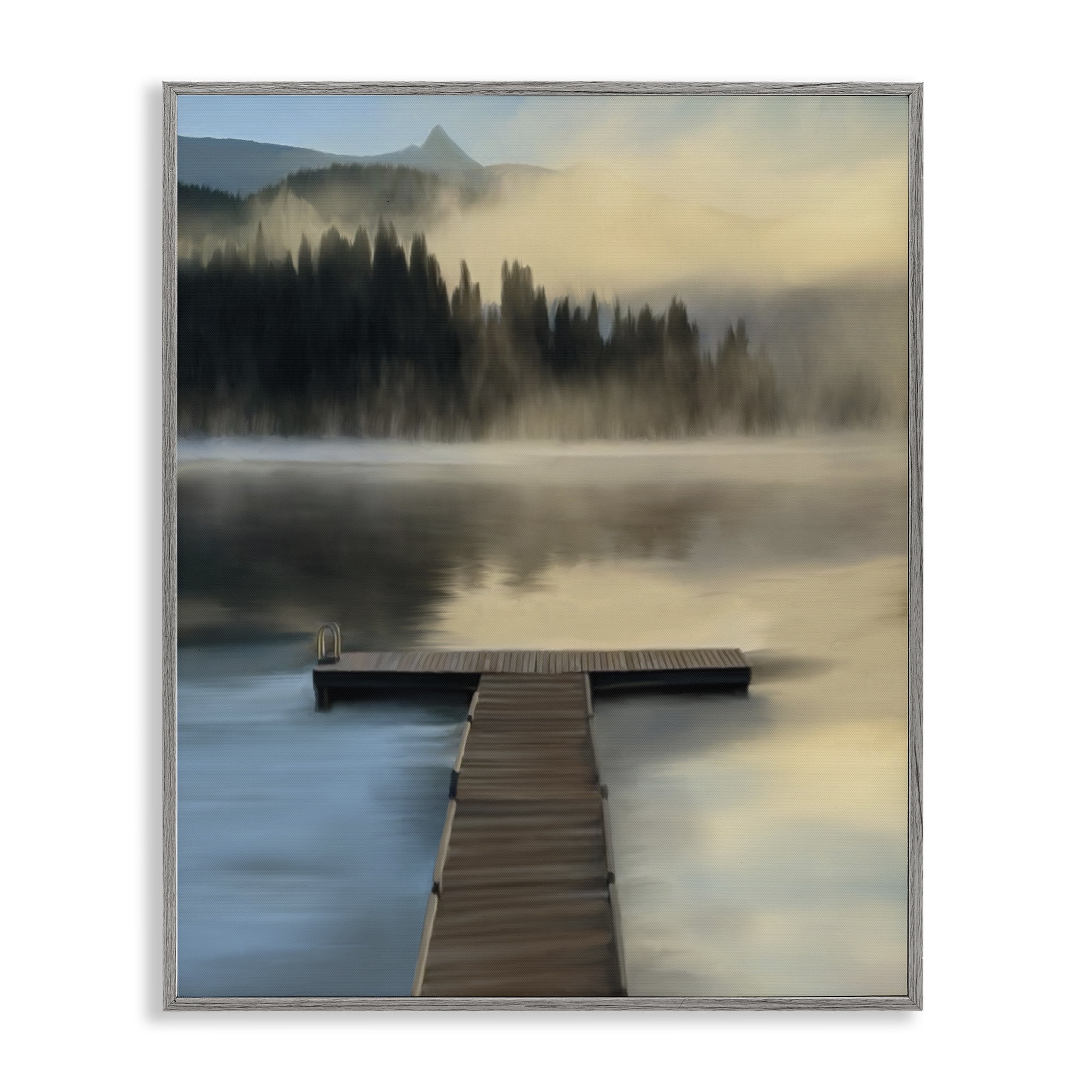 Stupell Industries Reflective Lake At Dusk Gray Framed Giclee Art, design by Renel Peters