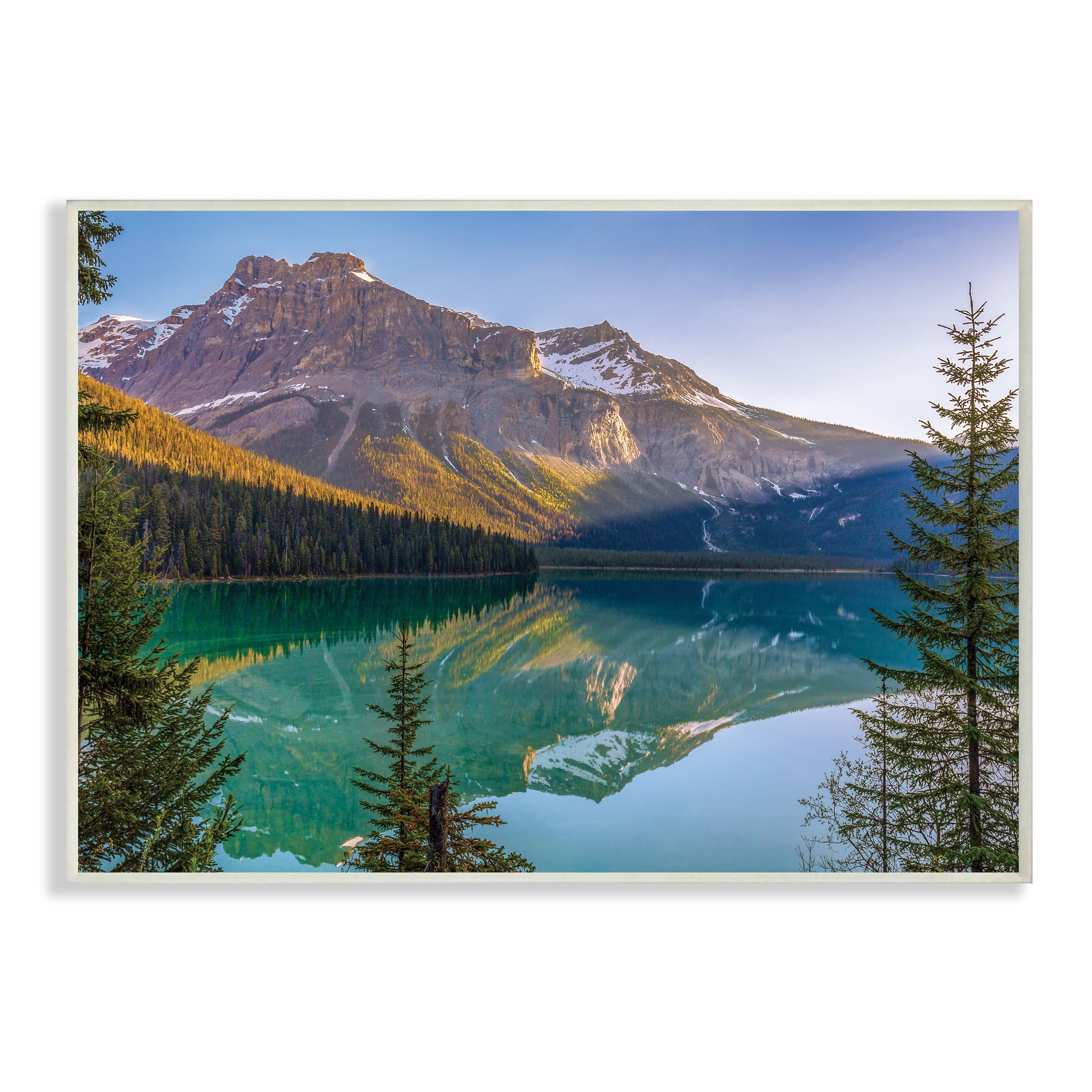 Stupell Industries Reflective Mountain Lake Landscape Sunny Sky,10 x 15,Designed by Dave Gordon