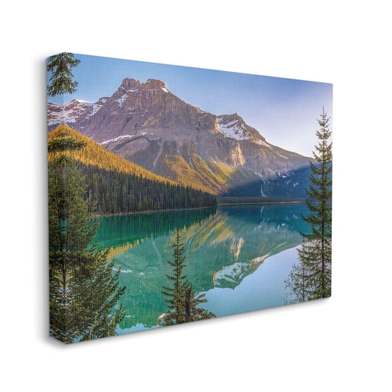 Stupell Industries Reflective Mountain Lake Landscape Sunny Sky,30 x 40,Designed by Dave Gordon