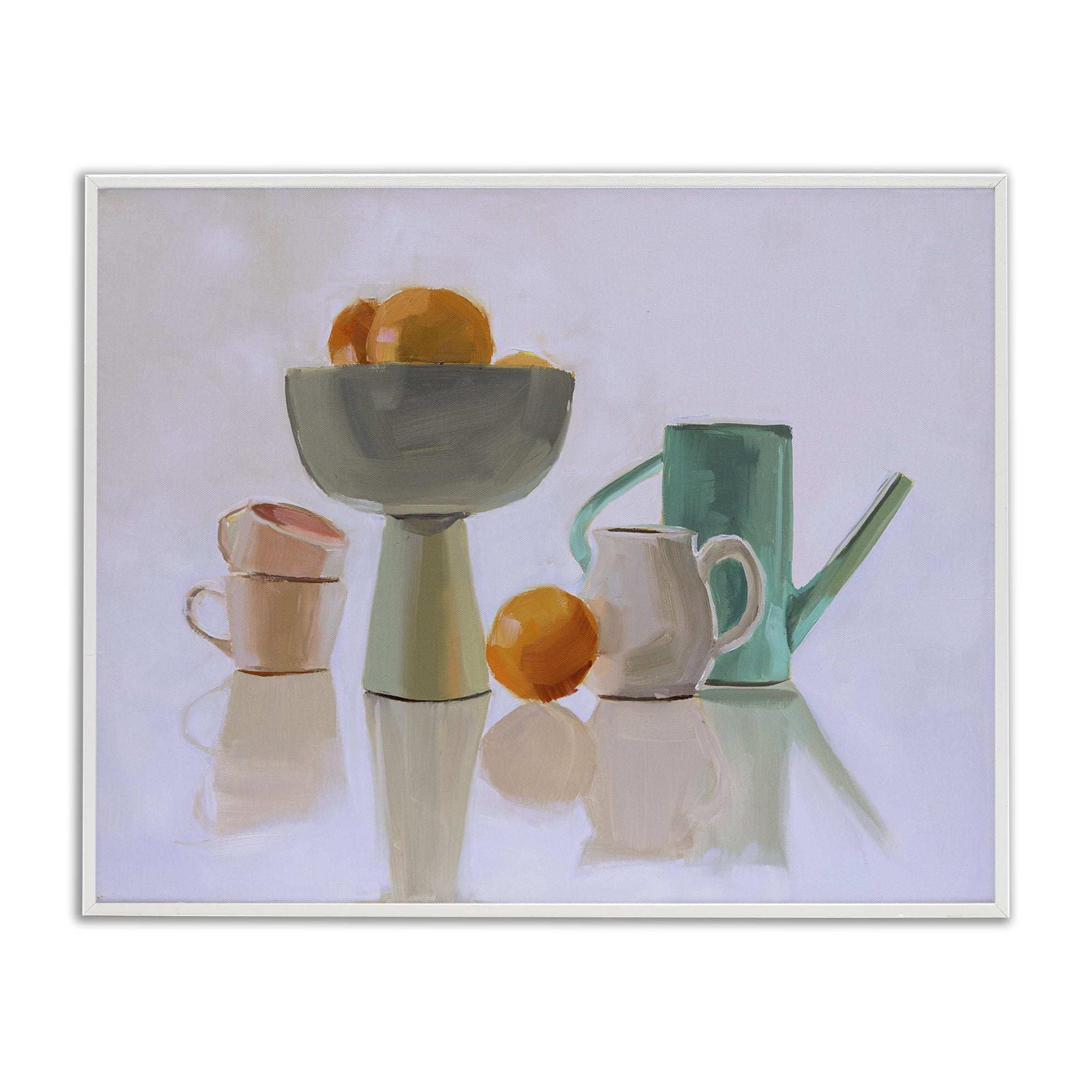 Stupell Industries Reflective Pottery Still Life Food & Beverage Painting White Framed Art Print Wall Art, 30 x 24