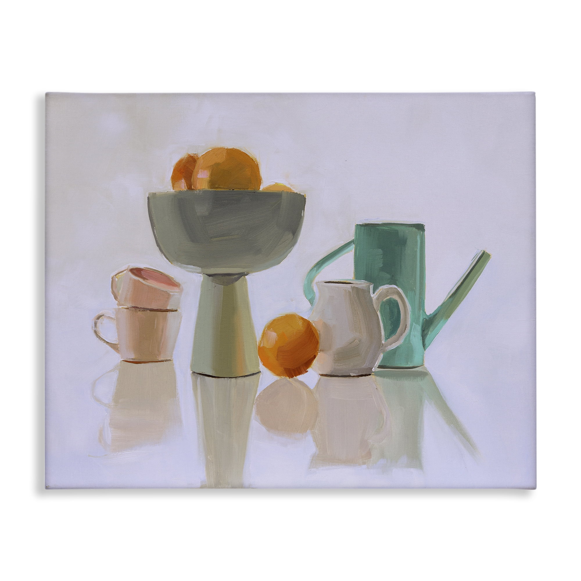 Stupell Industries Reflective Pottery Still Life Food & Beverage Painting Wrapped Canvas Art Print Wall Art, 48 x 36