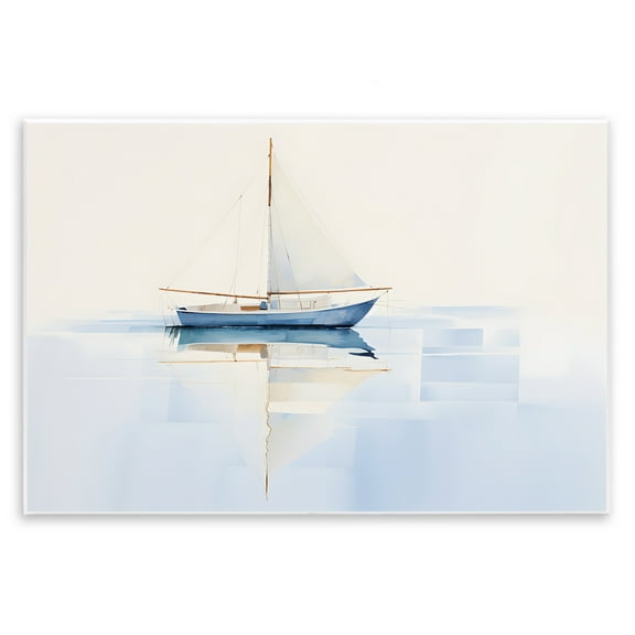Stupell Industries Reflective Sails View Nautical & Beach Painting Unframed Art Print Wall Art, 15 x 10