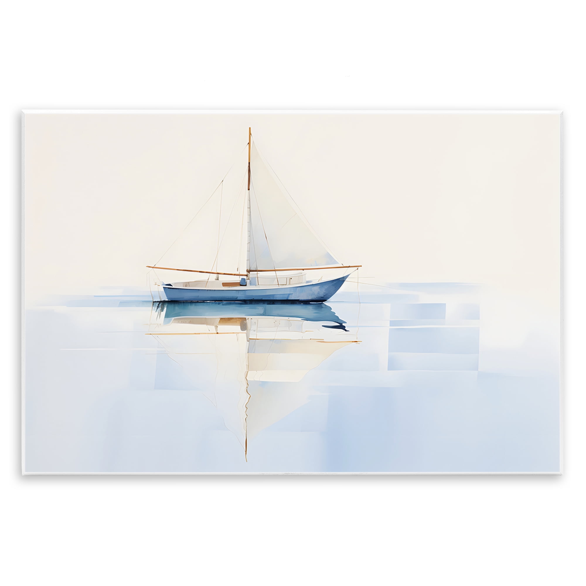 Stupell Industries Reflective Sails View Nautical & Beach Painting Unframed Art Print Wall Art, 19 x 13