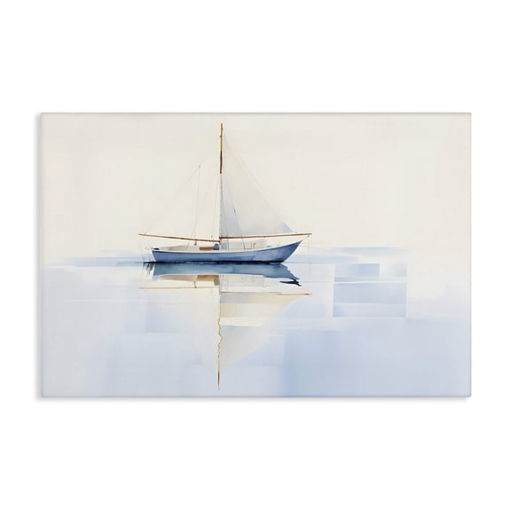 Stupell Industries Reflective Sails View Nautical & Beach Painting Wrapped Canvas Art Print Wall Art, 30 x 20