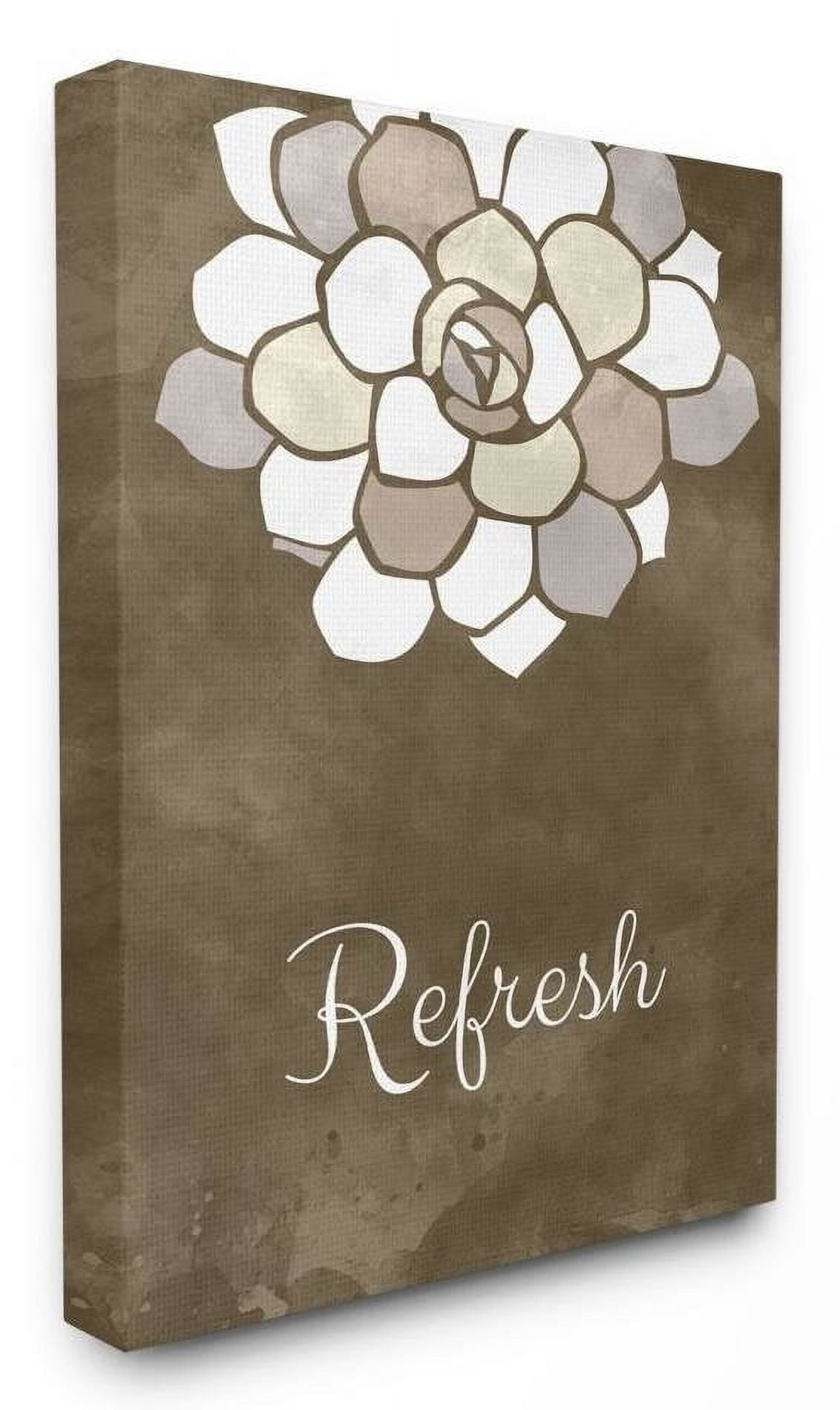 Stupell Industries Refresh Mosaic Flower Brown Bathroom Design Canvas Wall Art by Ziwei Li