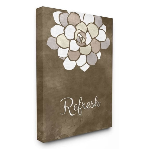 Stupell Industries Refresh Mosaic Flower Brown Bathroom Design Canvas Wall Art by Ziwei Li