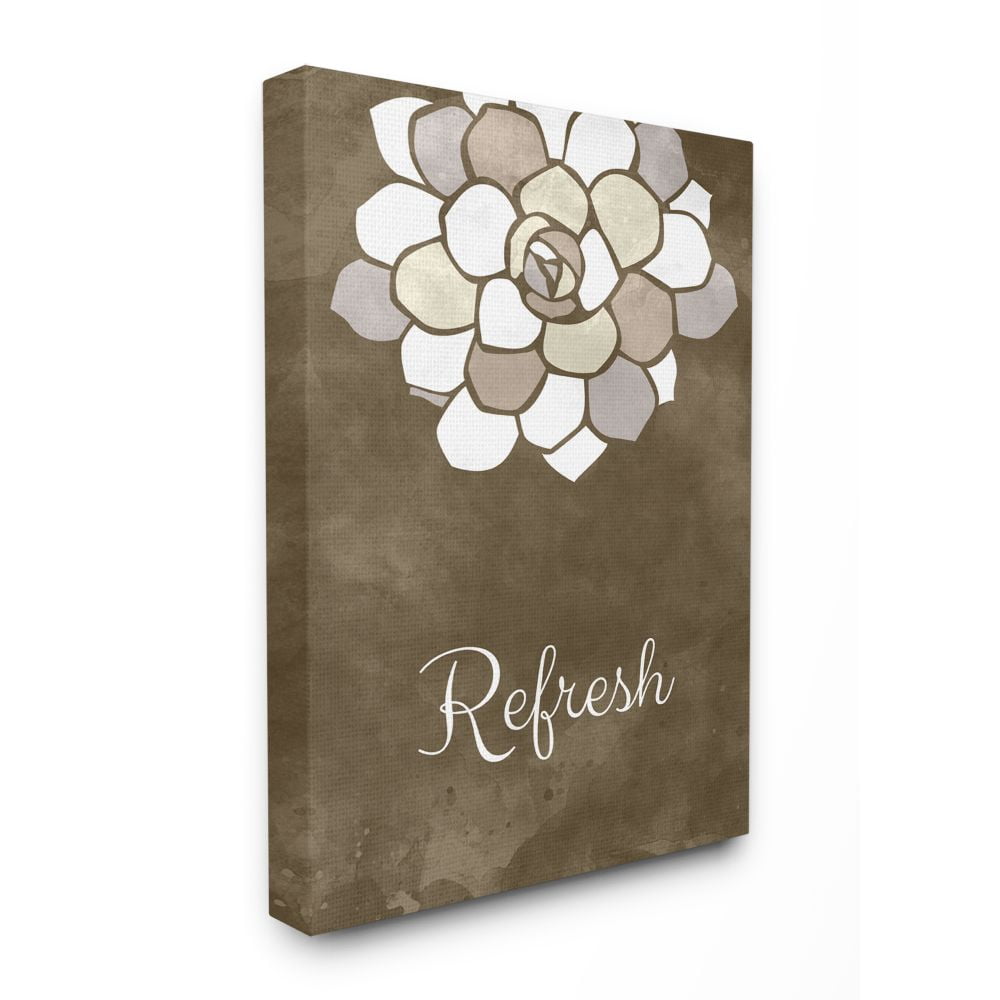 Stupell Industries Refresh Mosaic Flower Brown Bathroom Design Canvas Wall Art by Ziwei Li