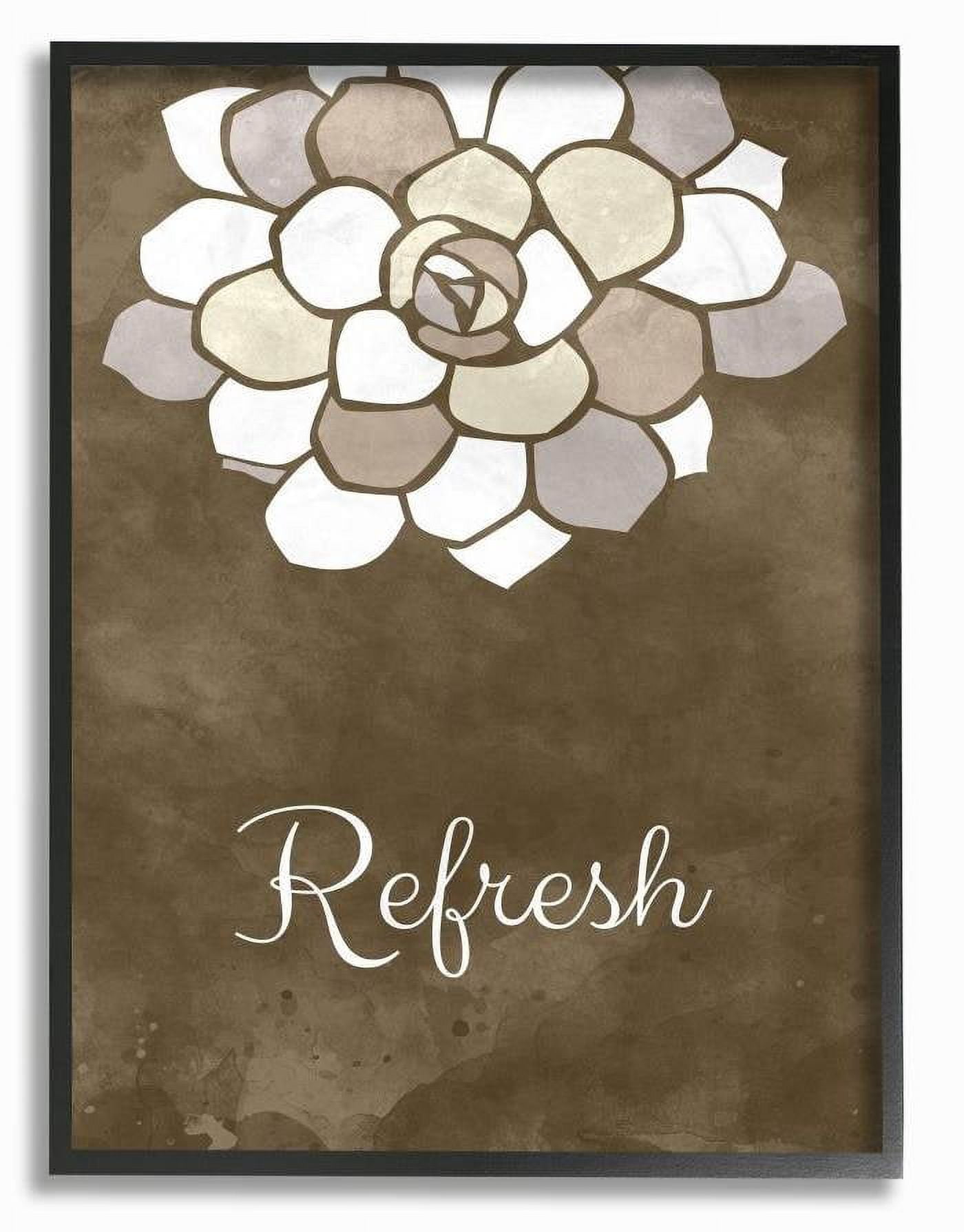 Stupell Industries Refresh Mosaic Flower Brown Bathroom Design Framed Wall Art by Ziwei Li