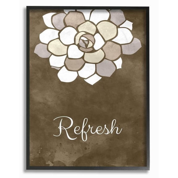 Stupell Industries Refresh Mosaic Flower Brown Bathroom Design Framed Wall Art by Ziwei Li