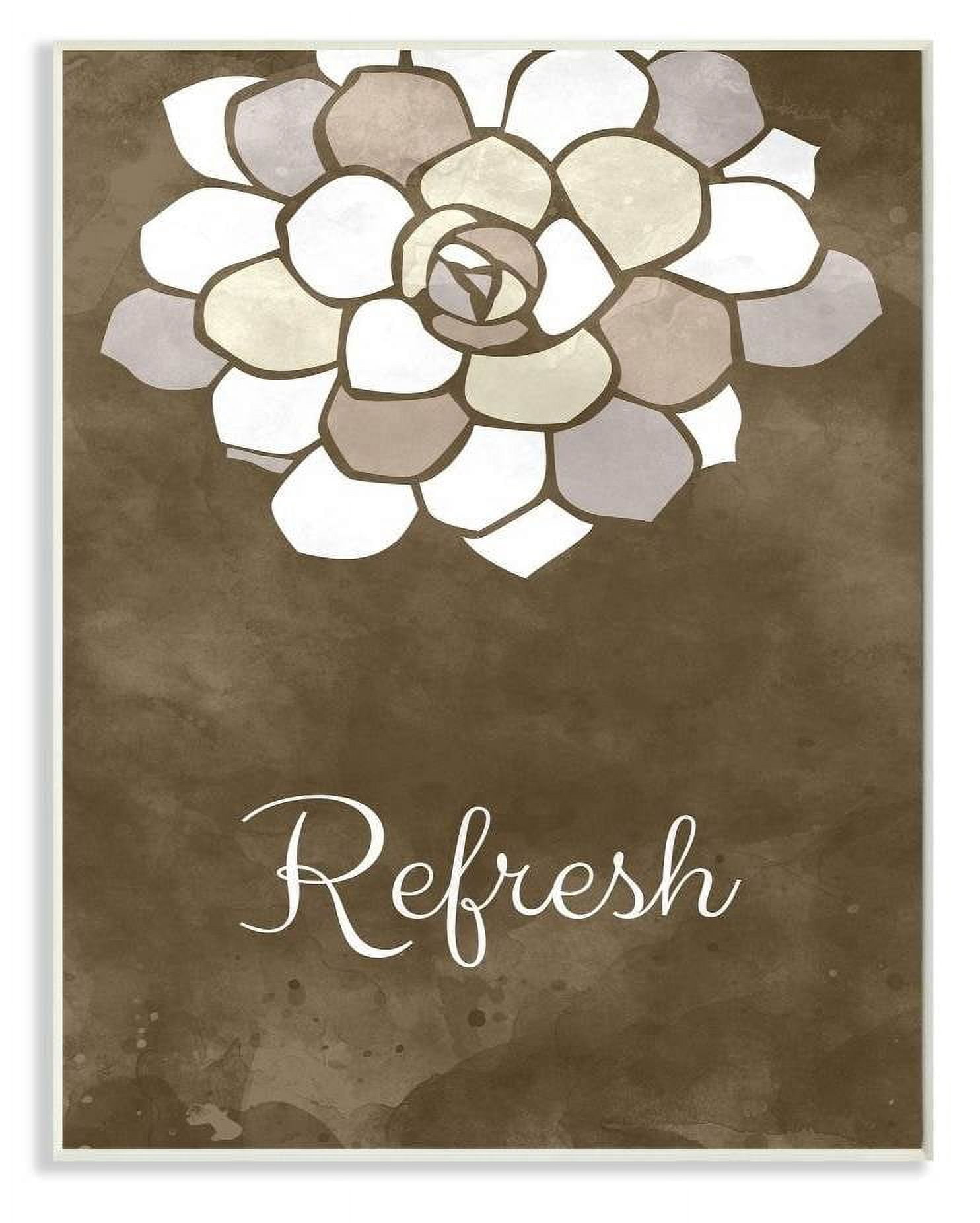 Stupell Industries Refresh Mosaic Flower Brown Bathroom Design Wall Plaque by Ziwei Li