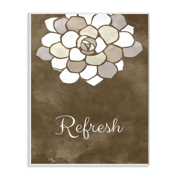 Stupell Industries Refresh Mosaic Flower Brown Bathroom Design Wall Plaque by Ziwei Li