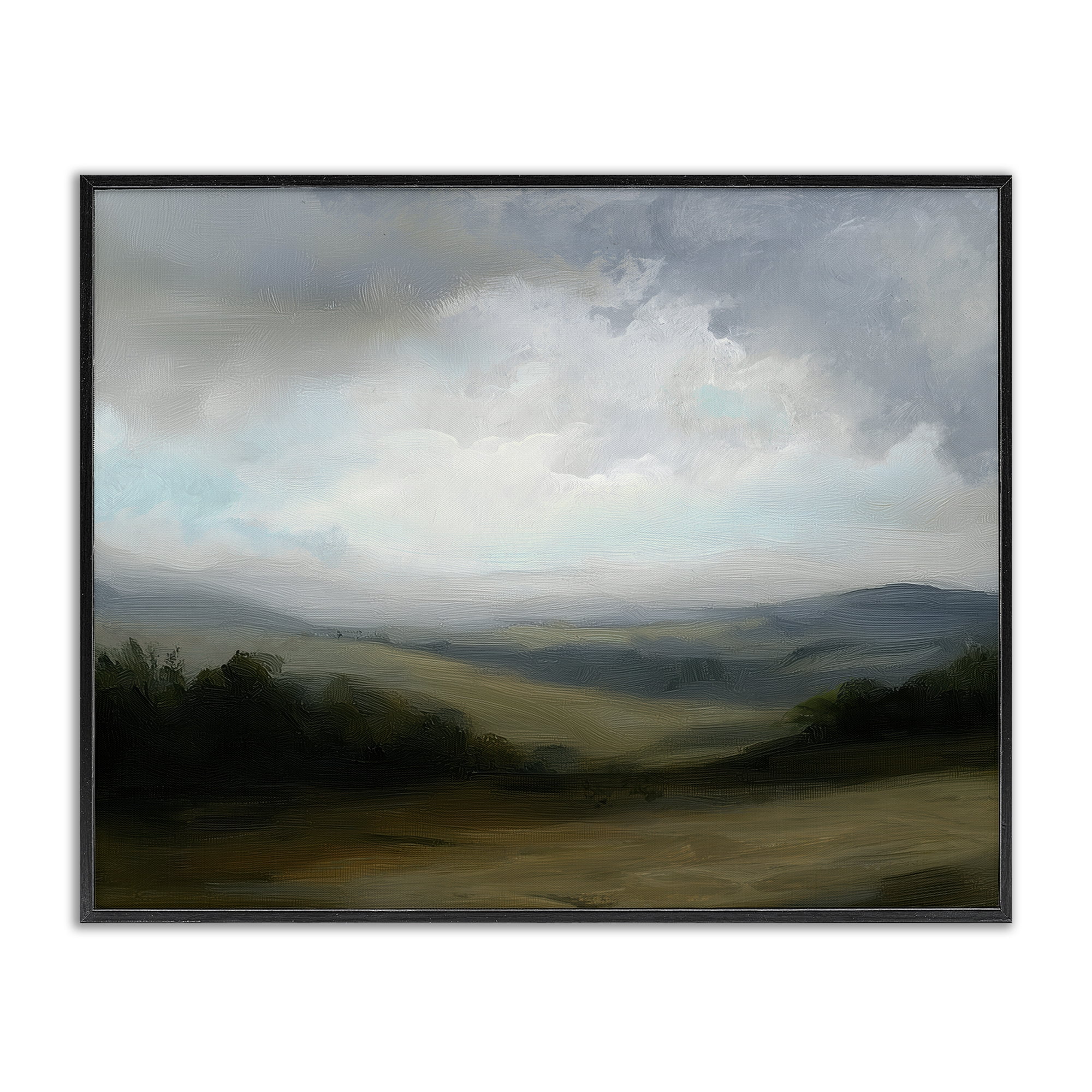 Stupell Industries Refreshed Quiet Rolling Hills Black Framed Giclee Art, design by Annabelle Hall