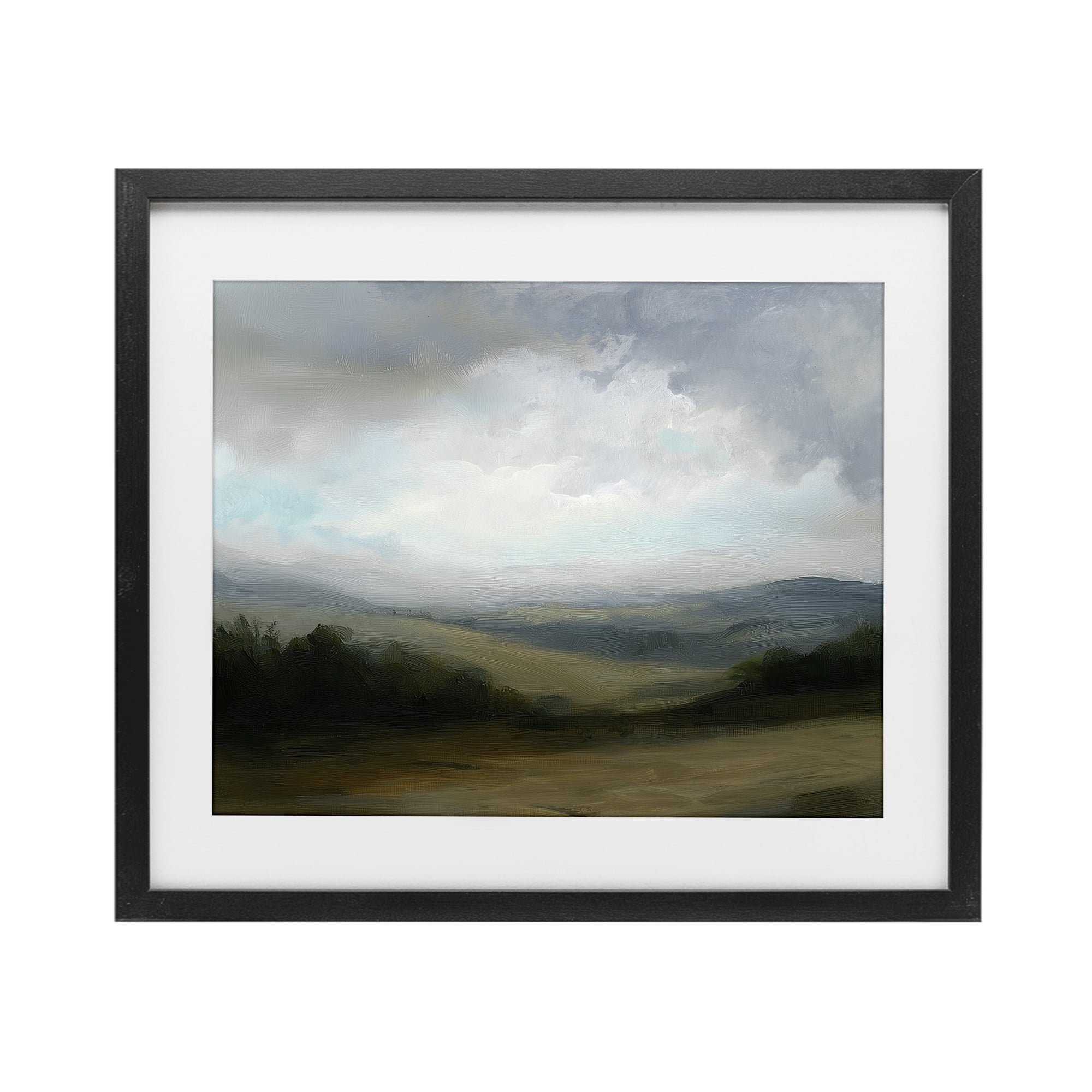 Stupell Industries Refreshed Quiet Rolling Hills Black Framed Print Under Glass, design by Annabelle Hall