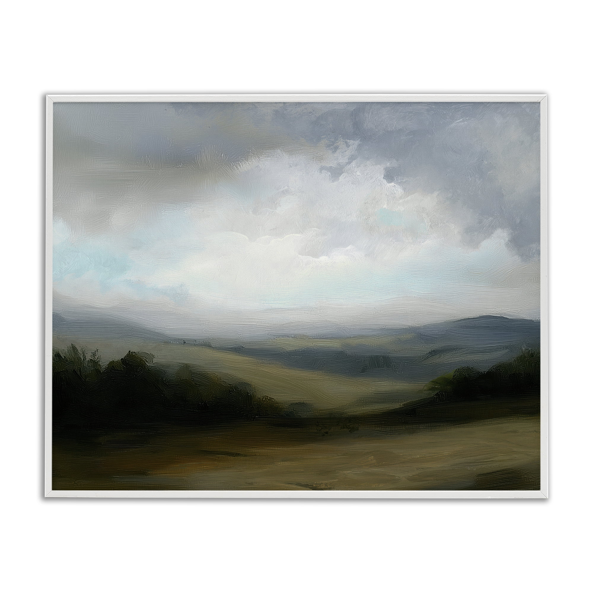 Stupell Industries Refreshed Quiet Rolling Hills White Framed Giclee Art, design by Annabelle Hall
