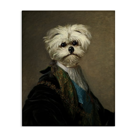 Stupell Industries Regal Bichon Frise Portrait Animals & Insects Painting Gallery Wrapped Canvas Art Print Wall Art, 16 x 20