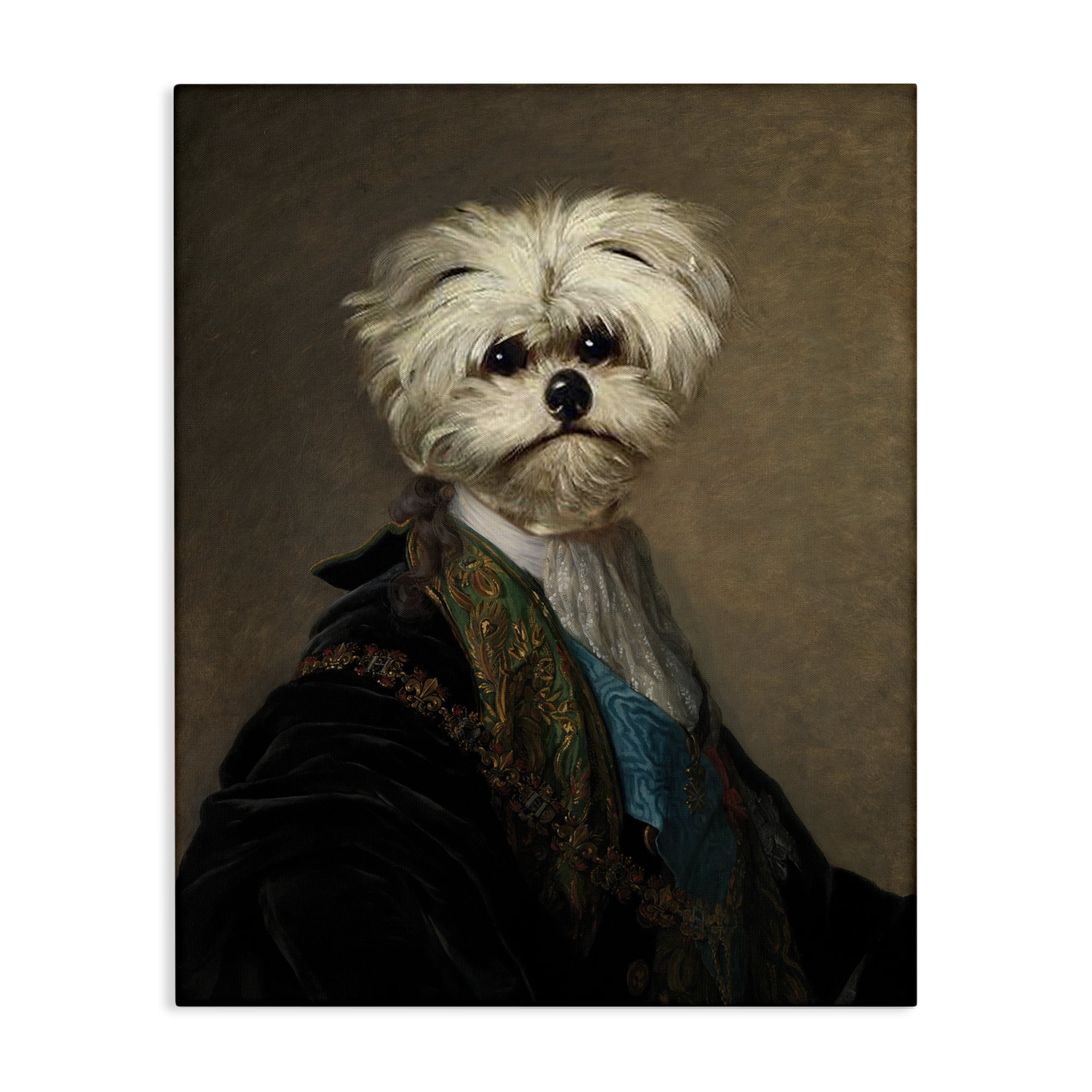 Stupell Industries Regal Bichon Frise Portrait Animals & Insects Painting Gallery Wrapped Canvas Art Print Wall Art, 36 x 48