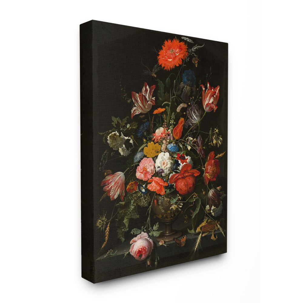 Stupell Industries Regal Bouquet Elegant Floral Insect Butterfly Details Canvas Wall Art Design by Ziwei Li, 36" x 48"