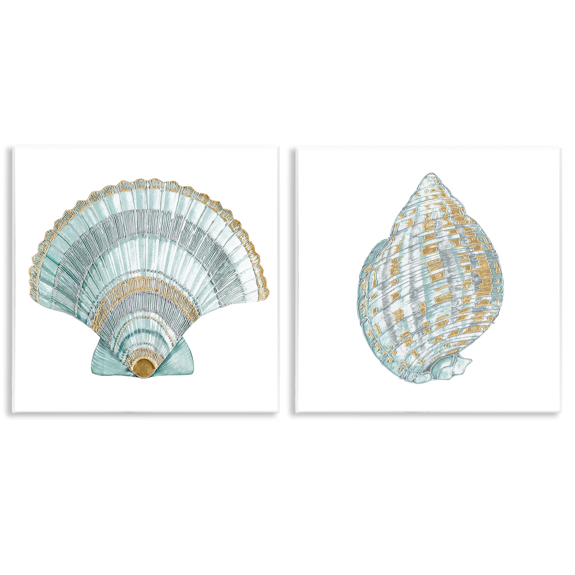 Stupell Industries Regal Clam Shell Duo 2 Piece Wall Plaque Art Set, design by Lorenzo Collective