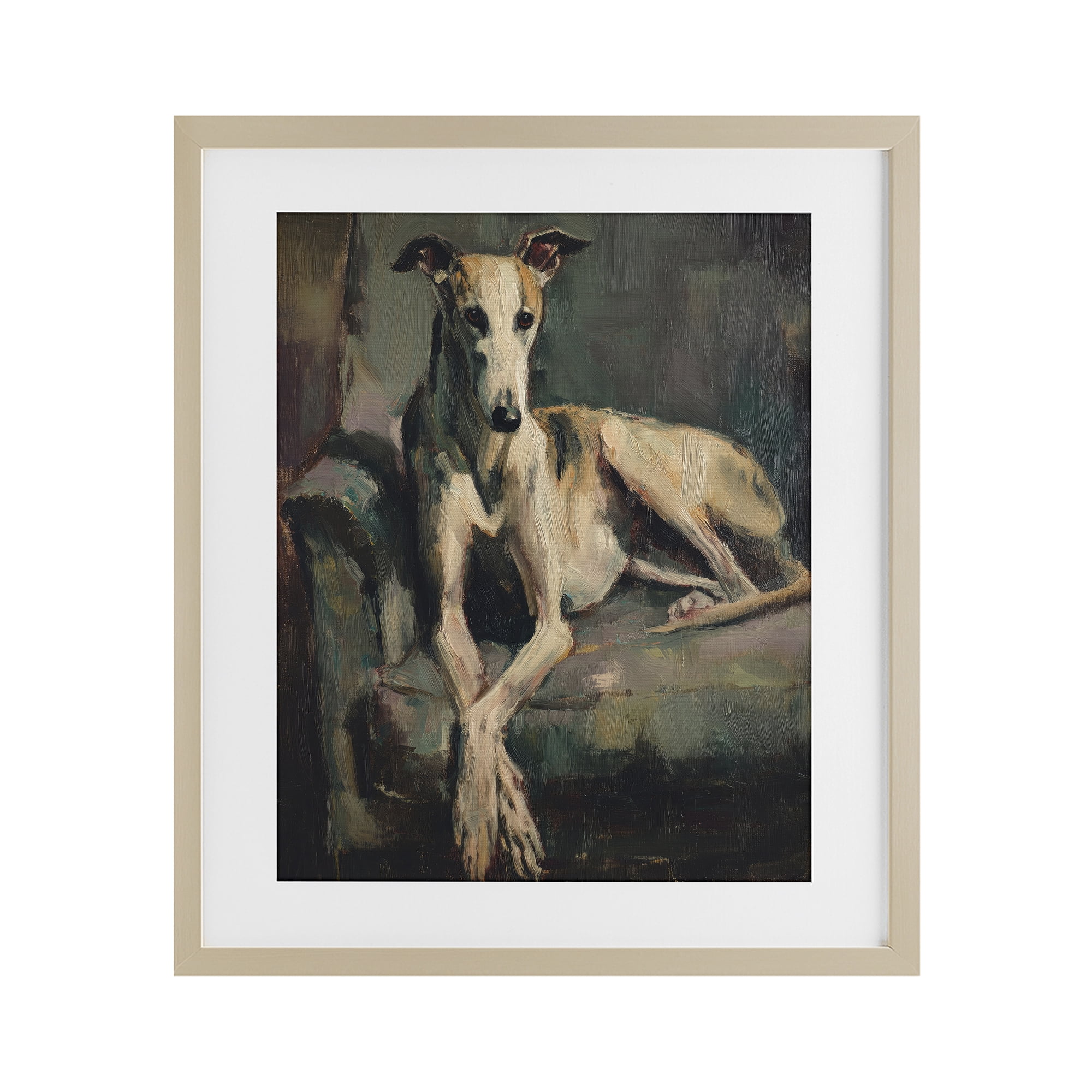 Stupell Industries Regal Comfort Whippet Dog Birch Framed Print Under Glass, design by Svetlana Aleynikova