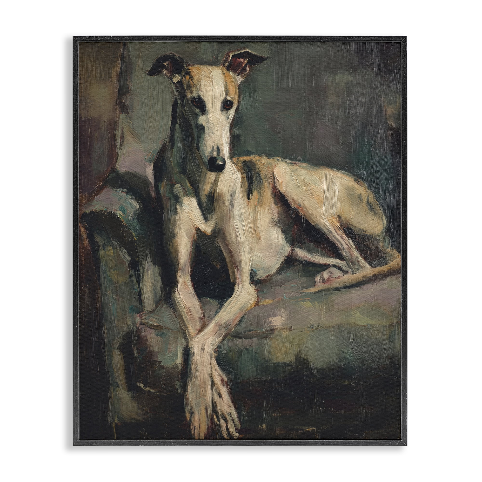 Stupell Industries Regal Comfort Whippet Dog Black Framed Giclee Art, design by Svetlana Aleynikova