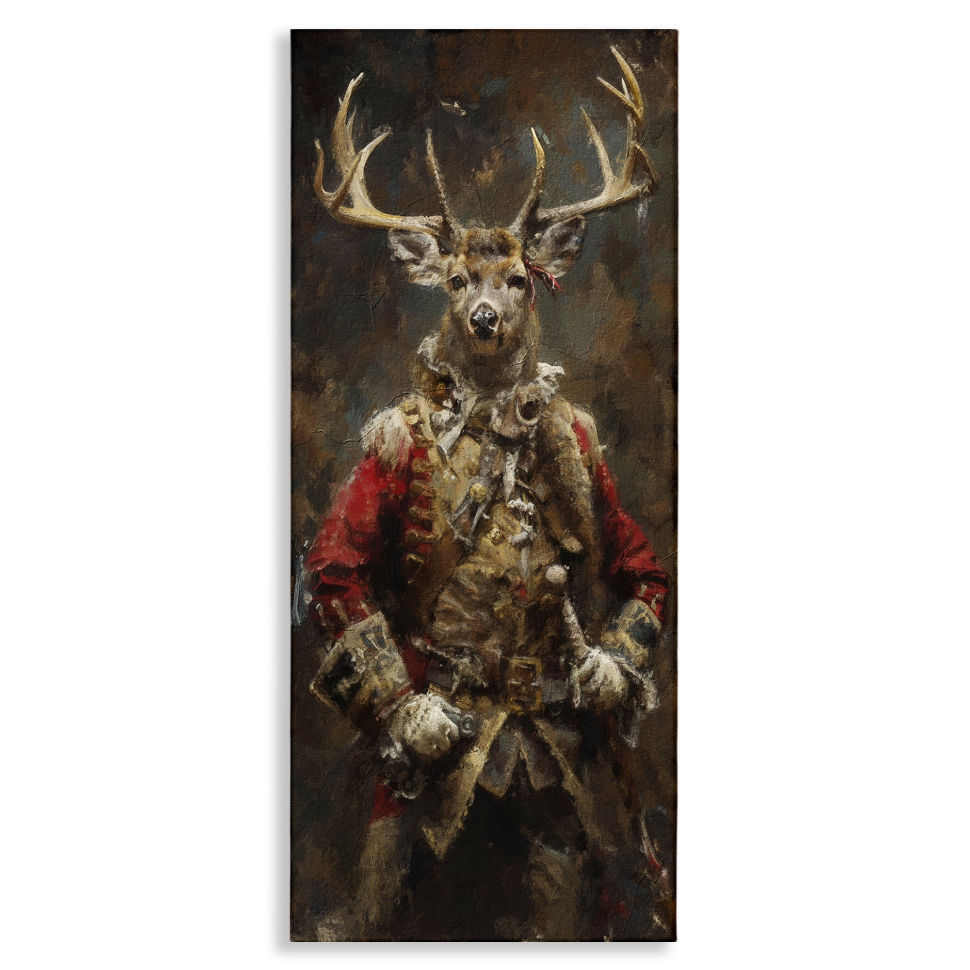 Stupell Industries Regal Deer Portrait Animals & Insects Painting Gallery Wrapped Canvas Art Print Wall Art, 17 x 40