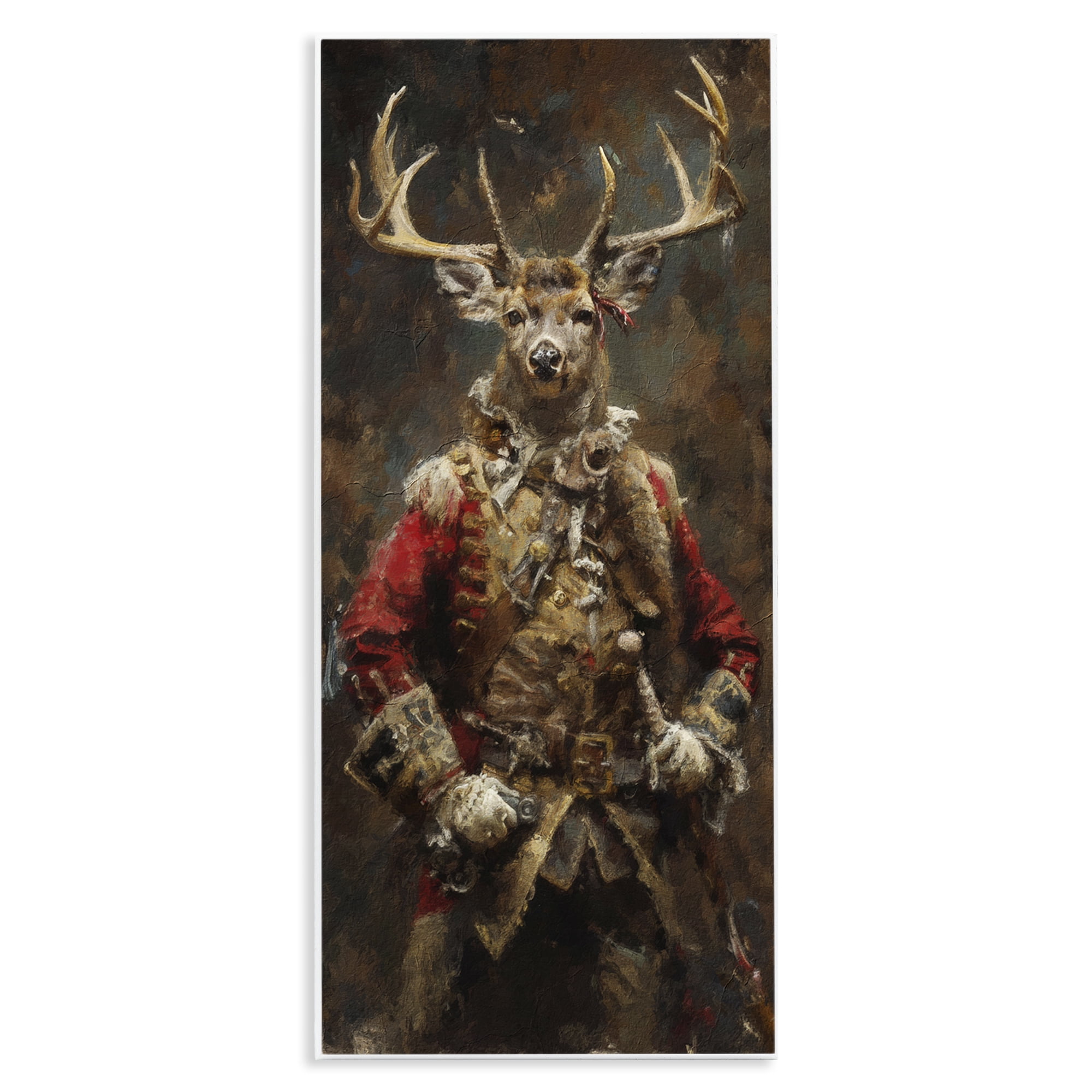 Stupell Industries Regal Deer Portrait Animals & Insects Painting Unframed Art Print Wall Art, 7 x 17