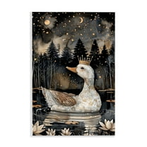 Stupell Industries Regal Duck at Night Animals & Insects Painting Unframed Art Print Wall Art, 10 x 15