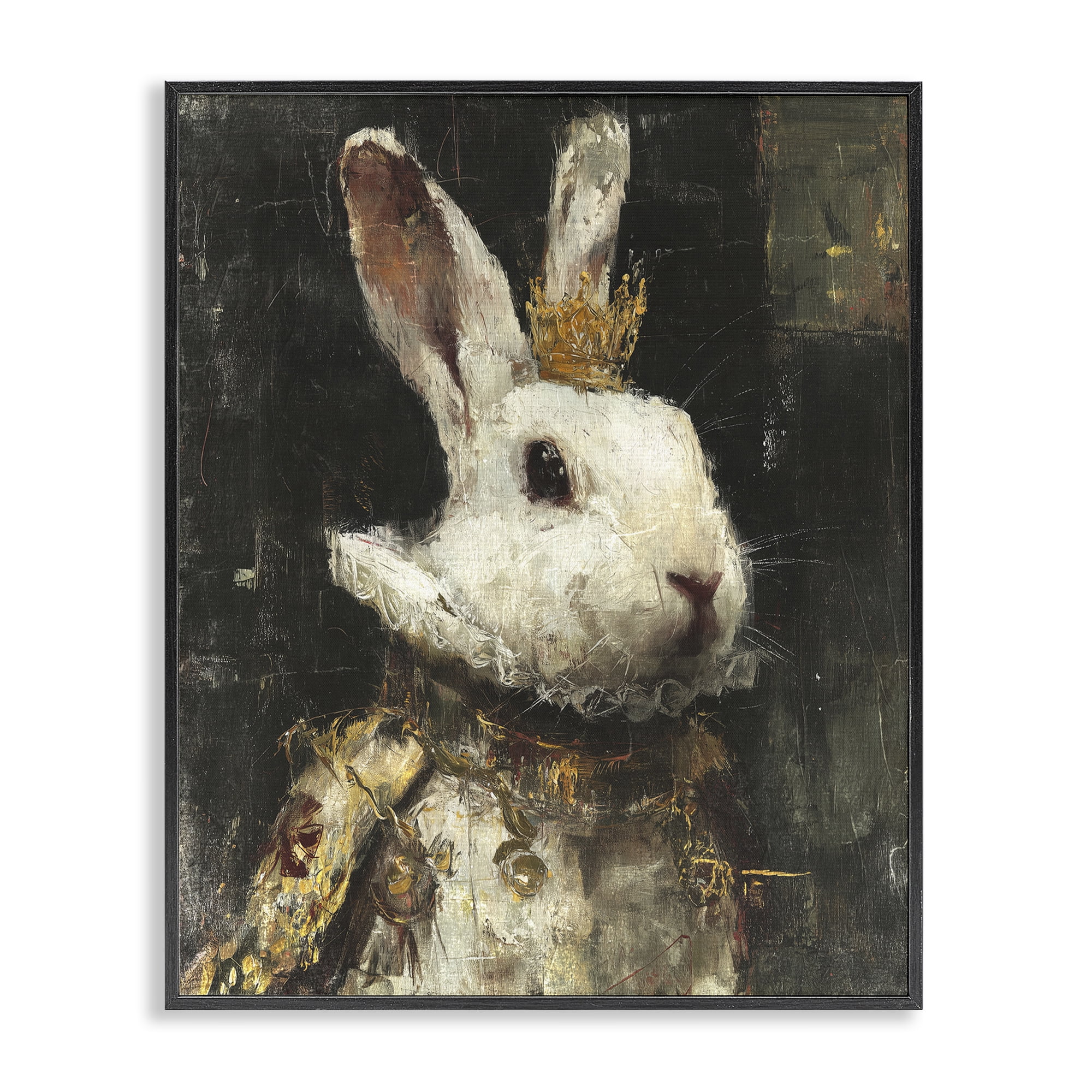 Stupell Industries Regal Hare Portrait Black Framed Giclee Art, design by Svetlana Aleynikova