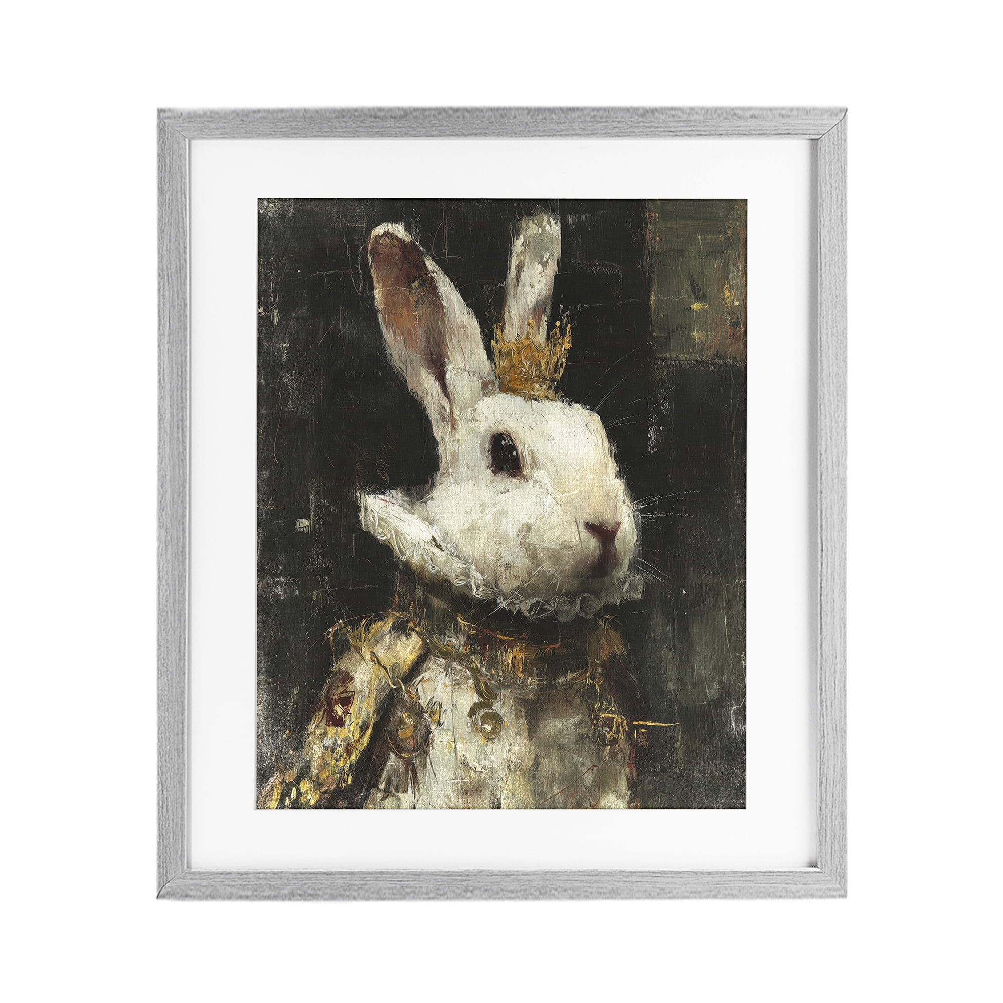 Stupell Industries Regal Hare Portrait Gray Framed Print Under Glass, design by Svetlana Aleynikova