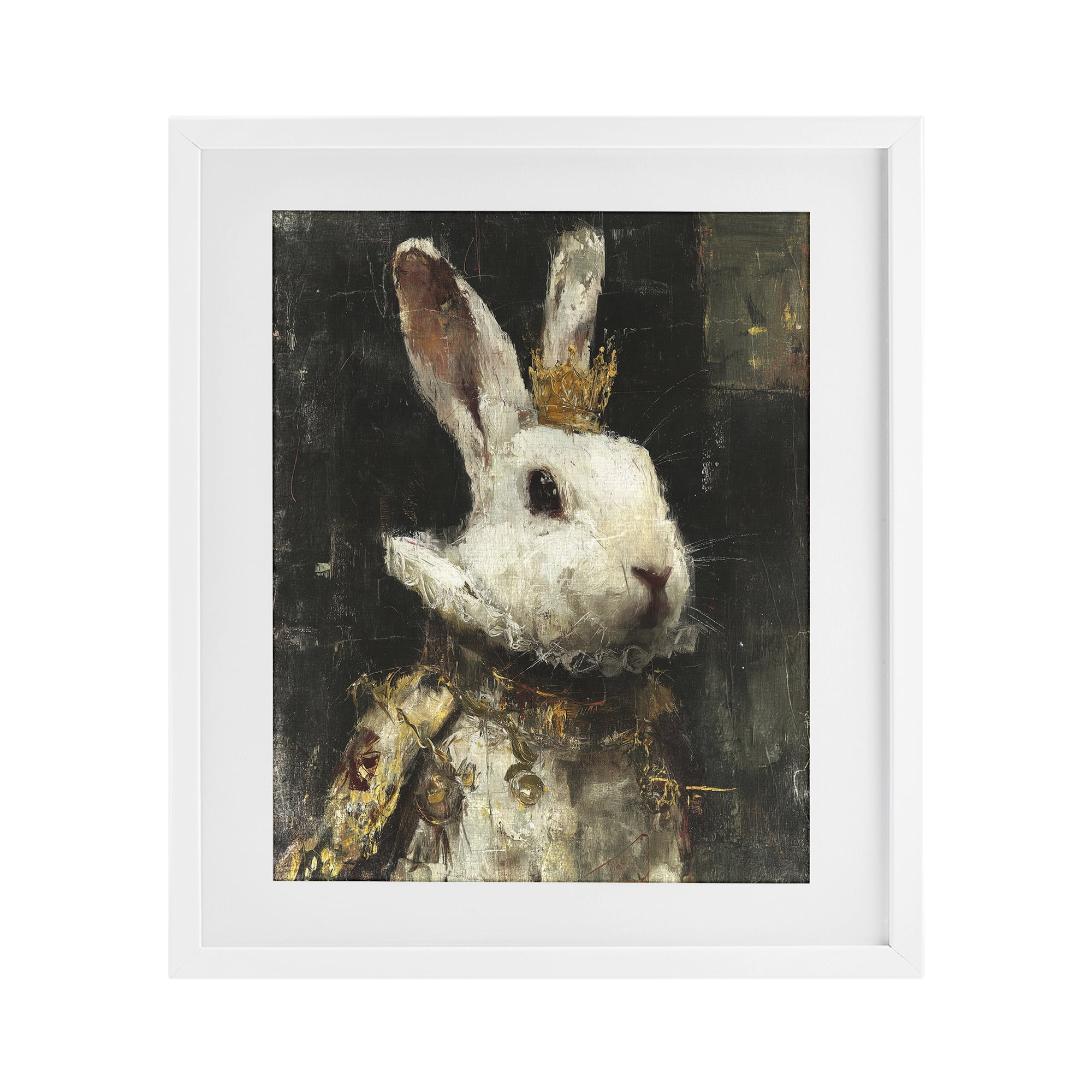 Stupell Industries Regal Hare Portrait White Framed Print Under Glass, design by Svetlana Aleynikova