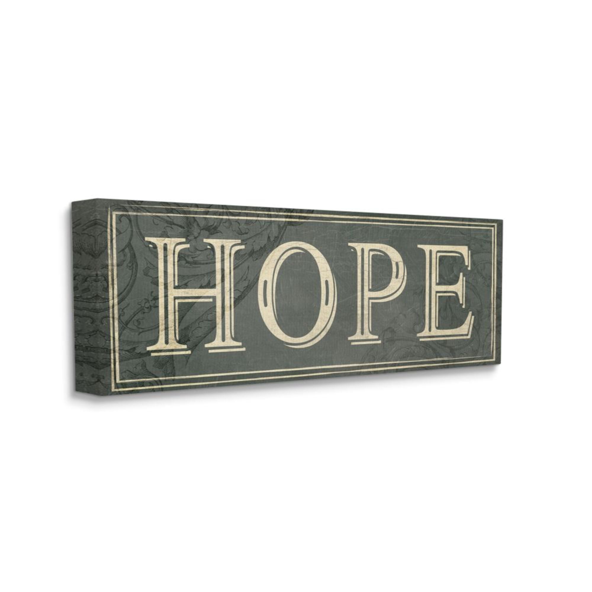 Stupell Industries Regal Hope Text Elegant Green Vine Details Design by Milli Villa, 20" x 48"