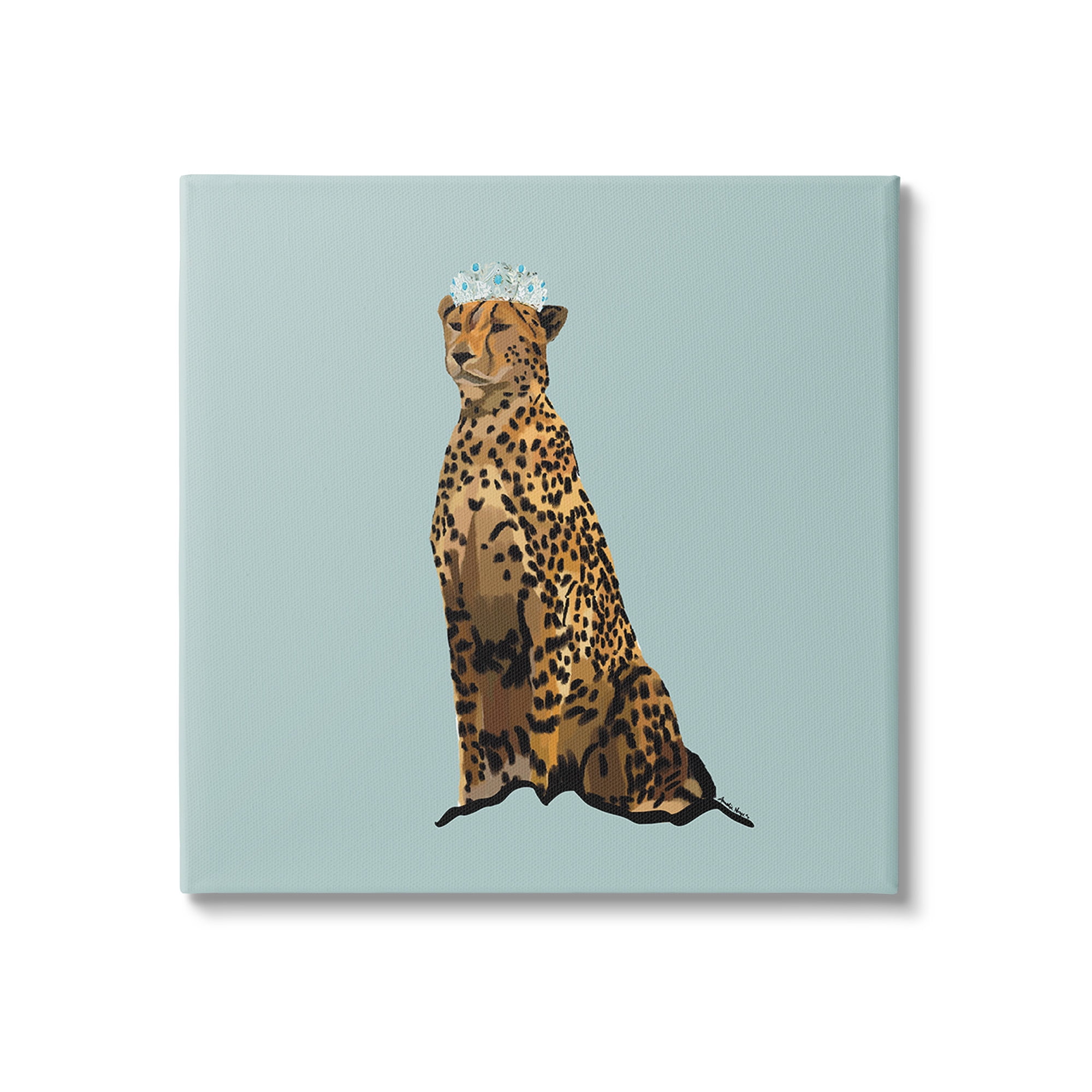 Stupell Industries Regal Leopard with Crown Animals & Insects Painting Gallery Wrapped Canvas Art Print Wall Art, 36 x 36