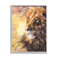 thumbnail image 1 of Stupell Industries Regal Lion Mane Safari Animal King Portrait Grey Framed, 11 x 14, Design by George Dyachenko, 1 of 5
