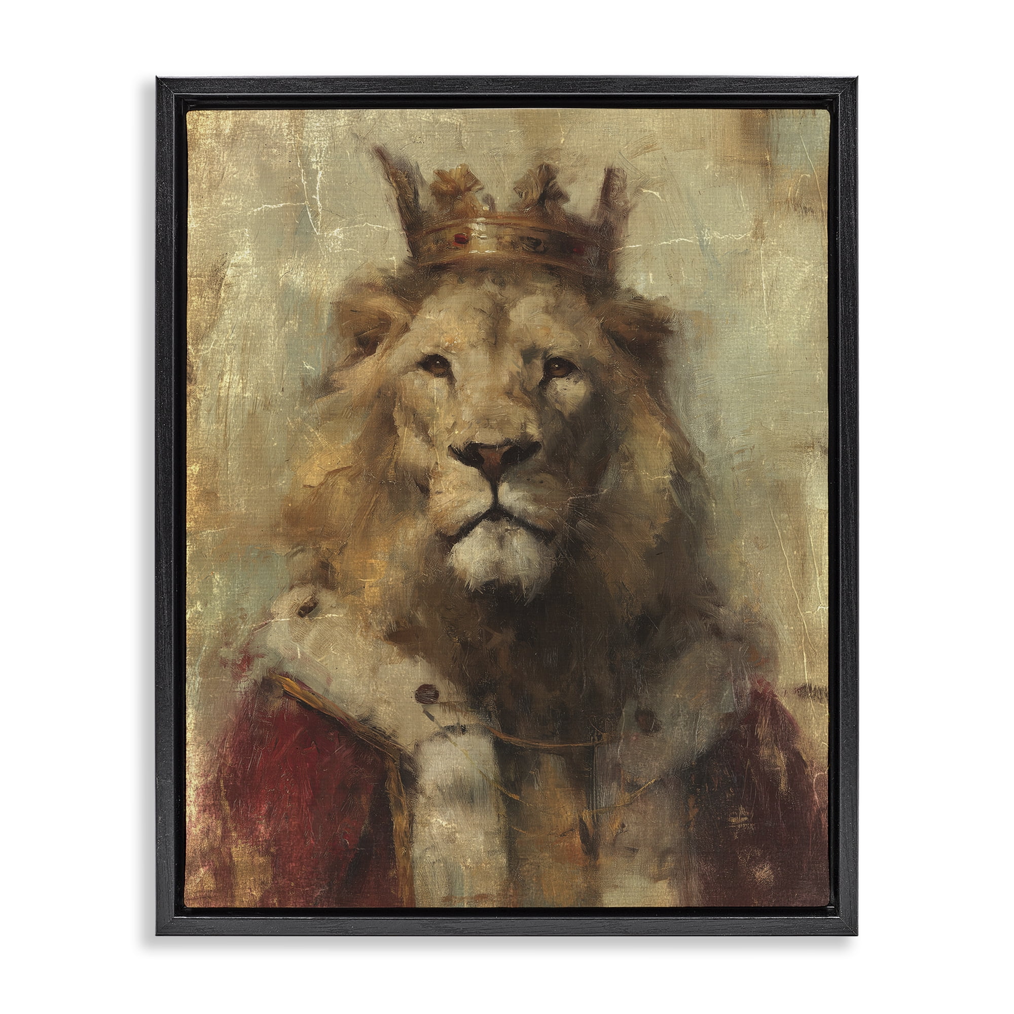 Stupell Industries Regal Lion Sovereign Black Framed Floater Canvas Wall Art, design by Svetlana Aleynikova