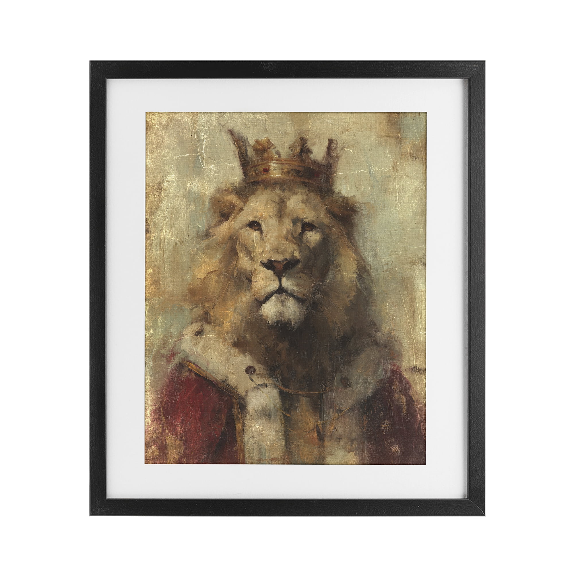 Stupell Industries Regal Lion Sovereign Black Framed Print Under Glass, design by Svetlana Aleynikova