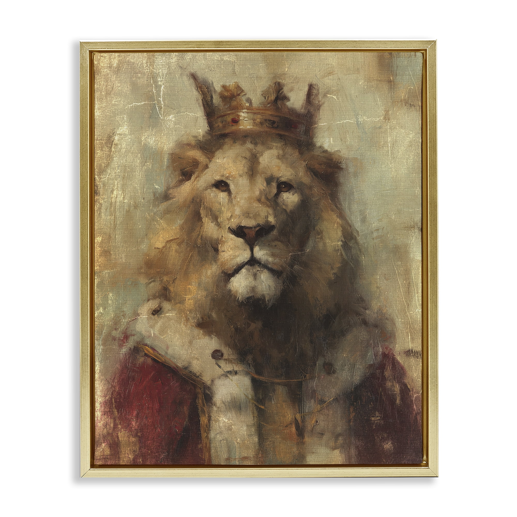 Stupell Industries Regal Lion Sovereign Gold Framed Floater Canvas Wall Art, design by Svetlana Aleynikova