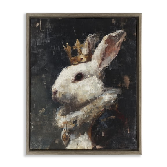 Stupell Industries Regal Monarch Rabbit Brown Framed Floater Canvas Wall Art, design by Svetlana Aleynikova