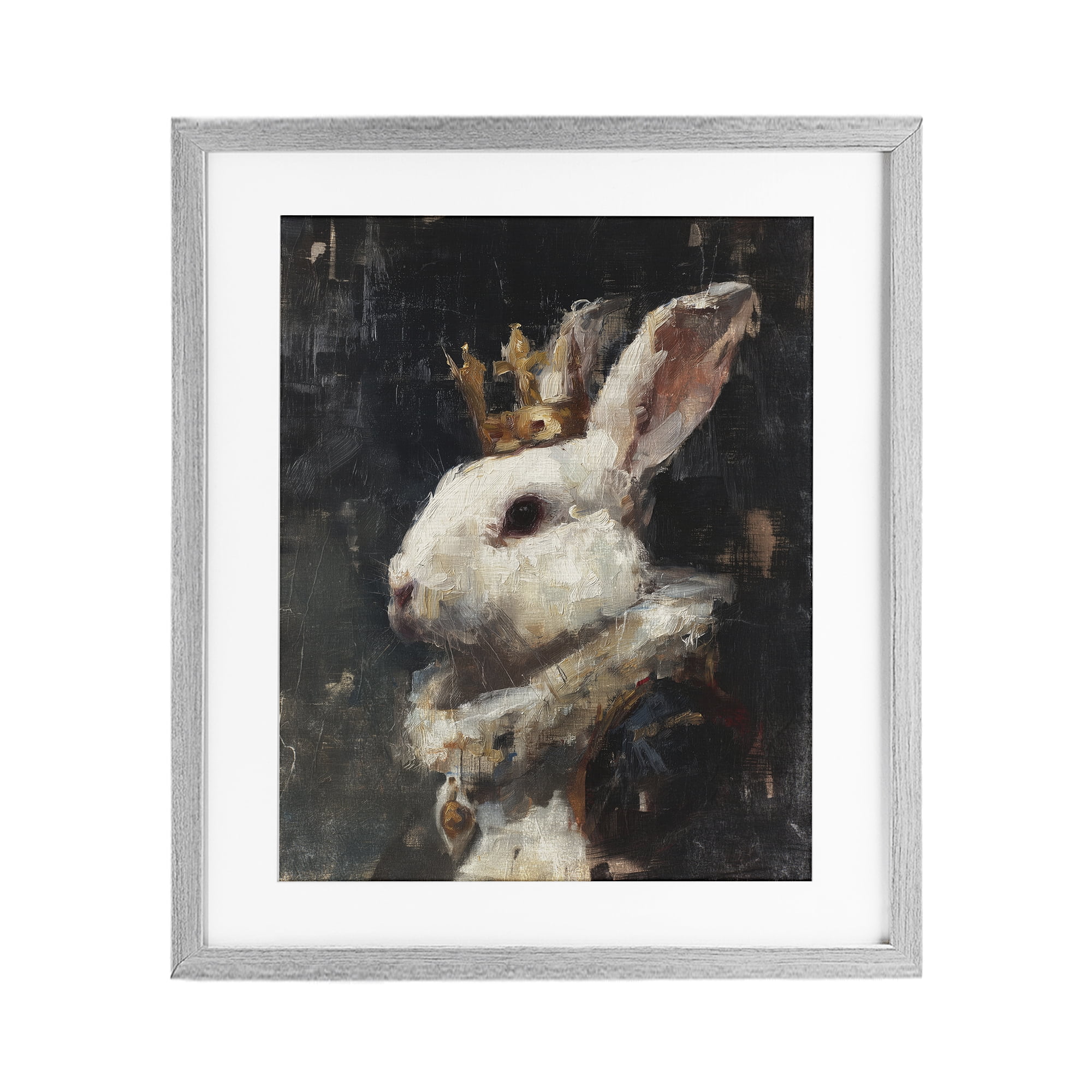 Stupell Industries Regal Monarch Rabbit Gray Framed Print Under Glass, design by Svetlana Aleynikova