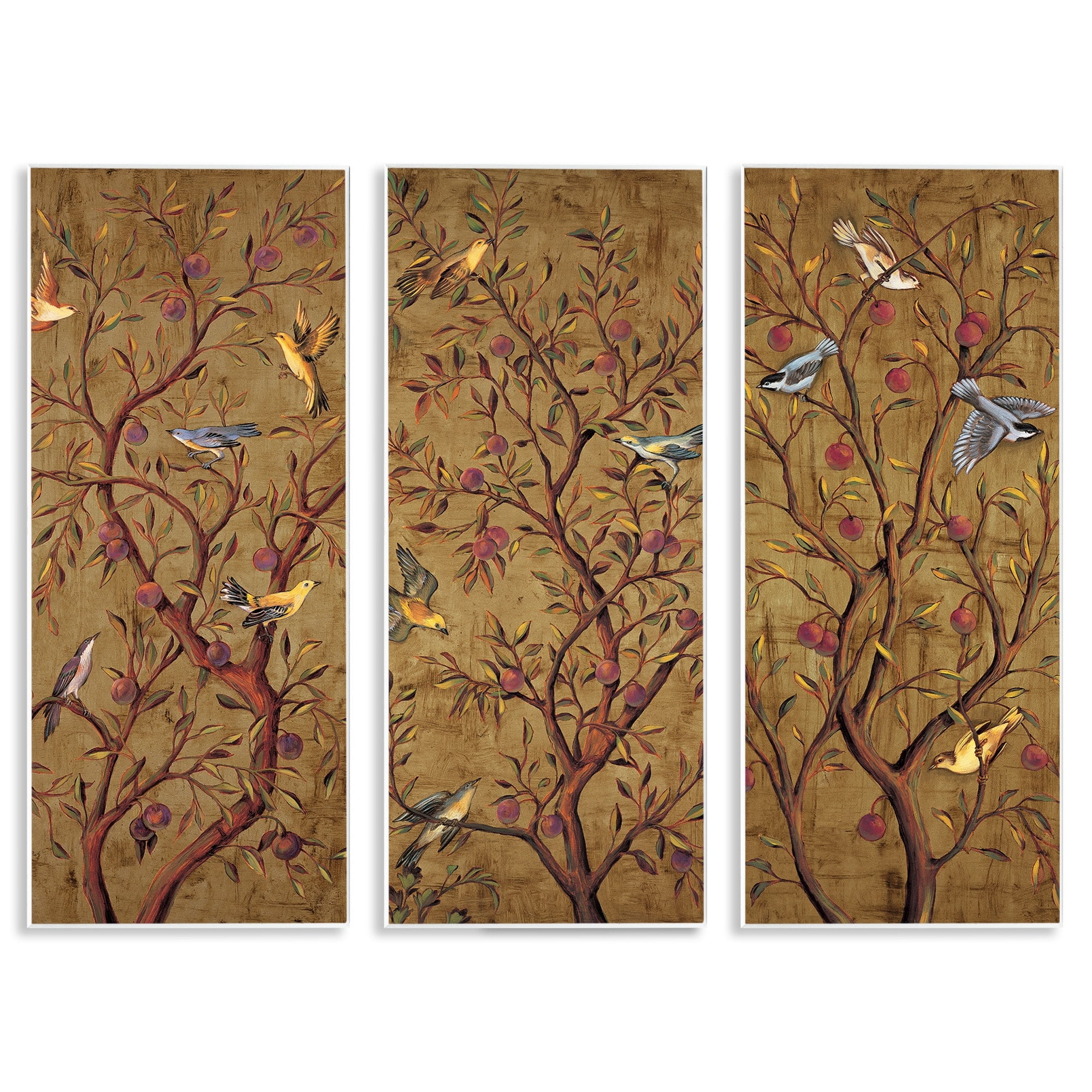 Stupell Industries Regal Plum Tree Vintage Perched Birds Wall Plaque by Rodolfo Jimenez